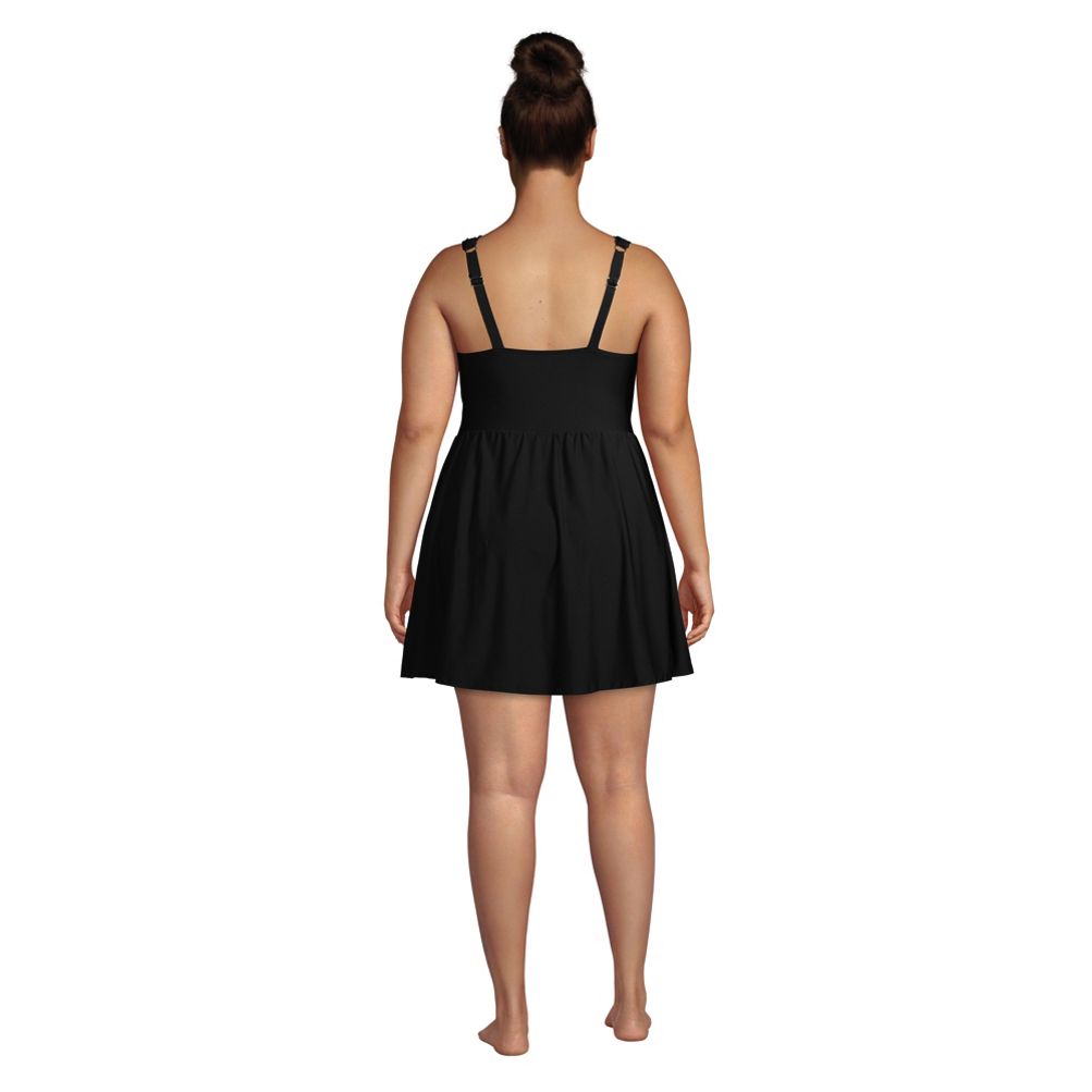 Lands' End, Swim, Lands End Womens Tummy Control Surplice Wrap Swim Dress  One Piece Swimsuit 6d