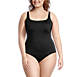 Women's Plus Size Chlorine Resistant Square Neck Underwire Tankini Swimsuit Top Adjustable Straps, Front