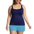 Women's Plus Size Mastectomy Square Neck Tankini Swimsuit Top, Front