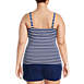 Women's Plus Size Chlorine Resistant V-Neck Wrap Underwire Tankini Swimsuit Top Adjustable Straps, Back