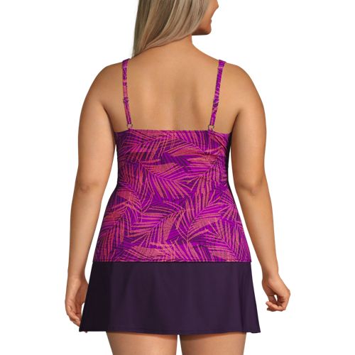Women's Plus Size V-Neck Wrap Tankini Swimsuit Top - image 3