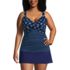 Women's Plus Size V-Neck Wrap Underwire Tankini Swimsuit Top, Front