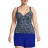 Women's Plus Size DD-Cup V-Neck Wrap Underwire Tankini Swimsuit Top, Front