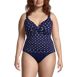 Women's Plus Size Chlorine Resistant Wrap Tankini Swimsuit Top, Front