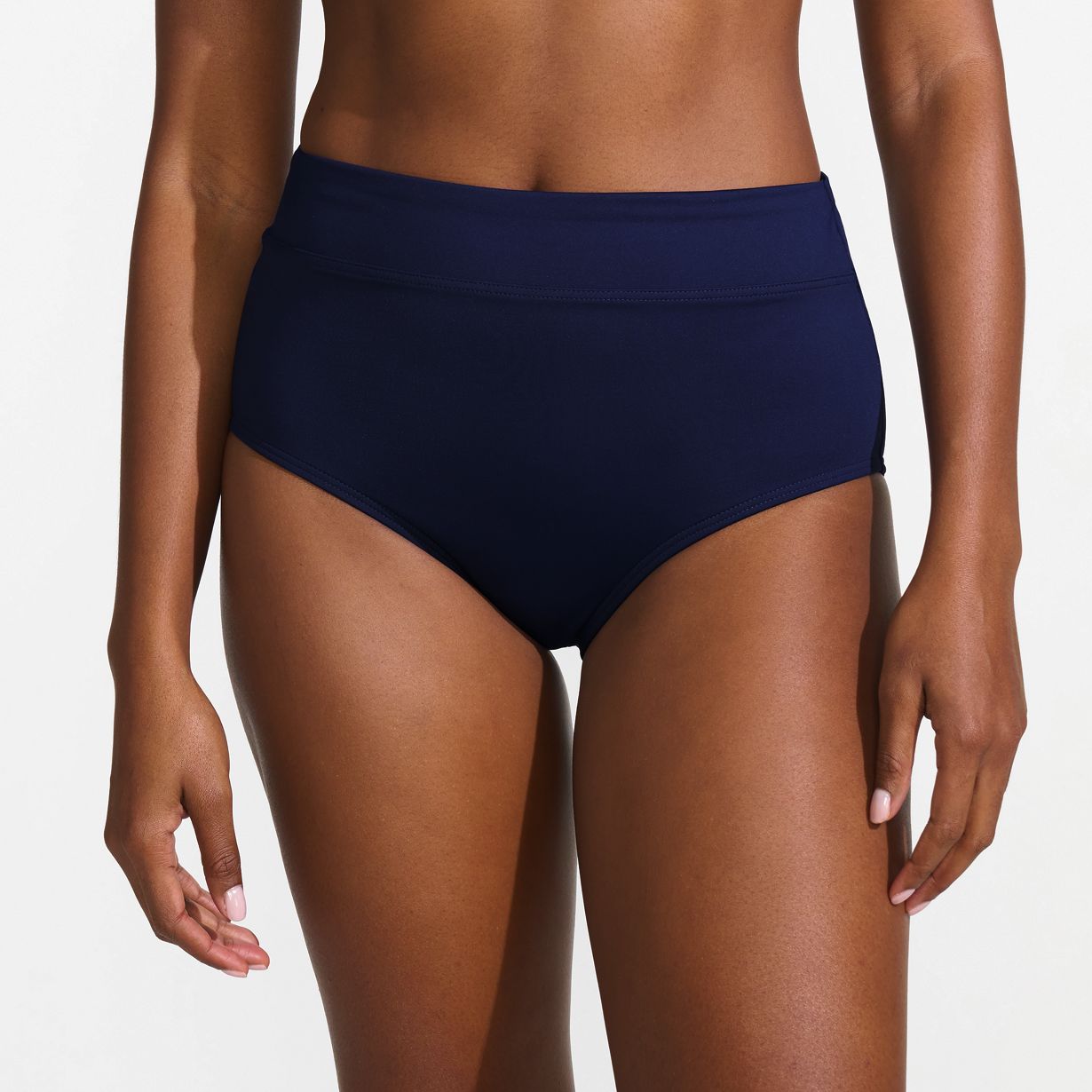 Women's Chlorine Resistant Tummy Control High Waisted Bikini Swim Bottoms