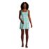 Women's Chlorine Resistant Tummy Control Square Neck Swim Dress One Piece Swimsuit with Shorts, Front