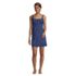 Women's Chlorine Resistant Tummy Control Square Neck Swim Dress One Piece Swimsuit with Shorts, Front