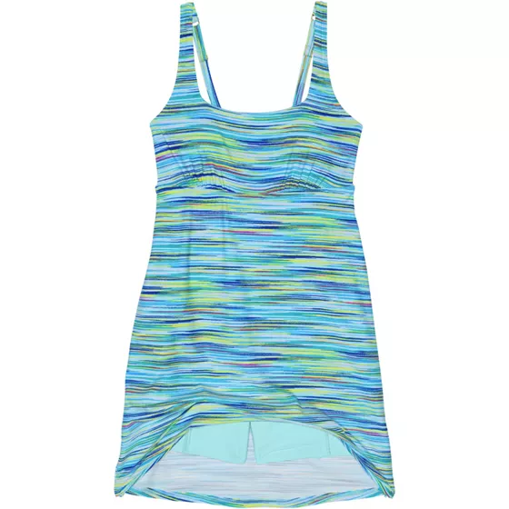 Women's Chlorine Resistant Tummy Control Square Neck Swim Dress One Piece Swimsuit with Shorts - primary