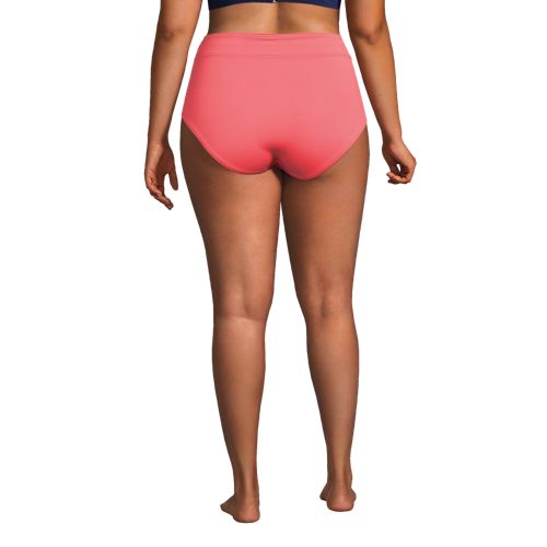  Lands' End Control-bikinihose High Waist Chlorresistent, Damen, Größe:48 Plus, Pink, Elasthan/nylon-mischung, By Lands' End 
