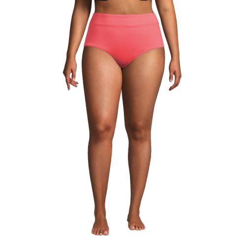  Lands' End Control-bikinihose High Waist Chlorresistent, Damen, Größe:48 Plus, Pink, Elasthan/nylon-mischung, By Lands' End 