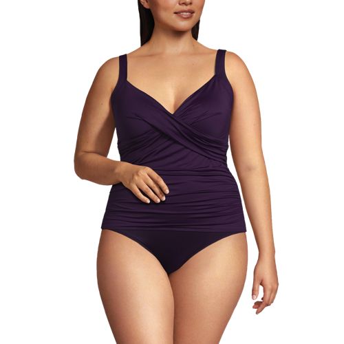 VIOLET HIGH NECK DRAPE TANKINI TOP