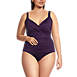 Women's Plus Size Chlorine Resistant V-Neck Wrap Underwire Tankini Swimsuit Top Adjustable Straps, Front