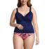 Women's Plus Size V-Neck Wrap Underwire Tankini Swimsuit Top , Front