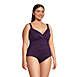 Women's Plus Size Chlorine Resistant V-Neck Wrap Underwire Tankini Swimsuit Top Adjustable Straps, alternative image