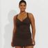 Women's Plus Size V-Neck Wrap Underwire Tankini Swimsuit Top , Front