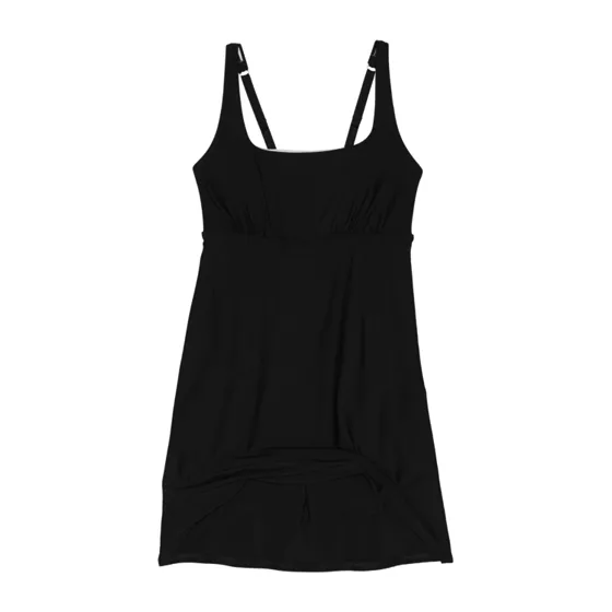 Women's Chlorine Resistant Tummy Control Square Neck Swim Dress One Piece Swimsuit with Shorts - primary