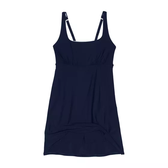 Women's Chlorine Resistant Tummy Control Square Neck Swim Dress One Piece Swimsuit with Shorts - primary