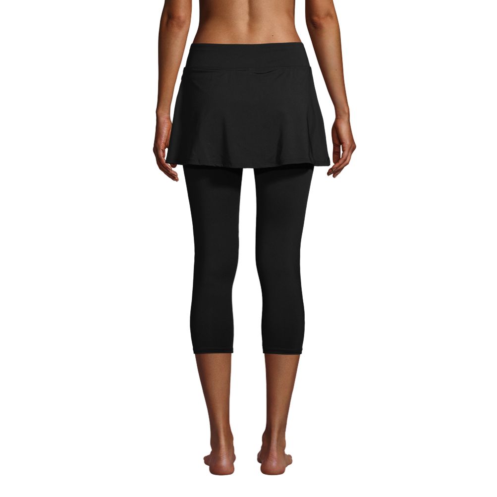 Modest Swim Athletic Skirt With Leggings *Black*