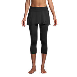 Women's Chlorine Resistant High Waisted Modest Swim Leggings with UPF 50 Sun Protection, Front