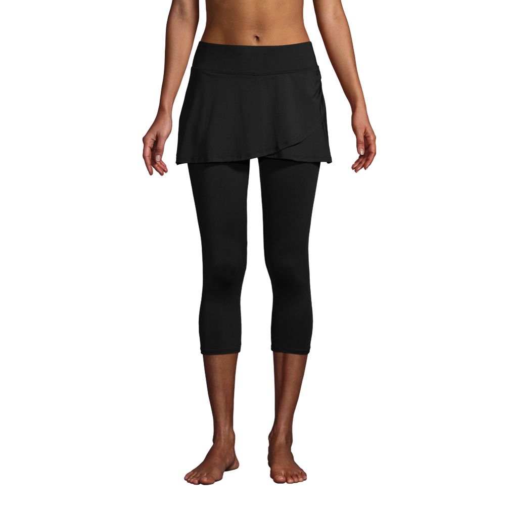 Plus Size Lands' Chlorine Resistant High-Waist Crop Swim Leggings