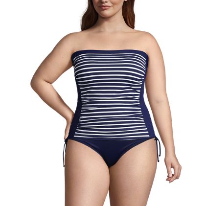 Women's Plus Size Bandeau Tankini Swimsuit Top - image 1
