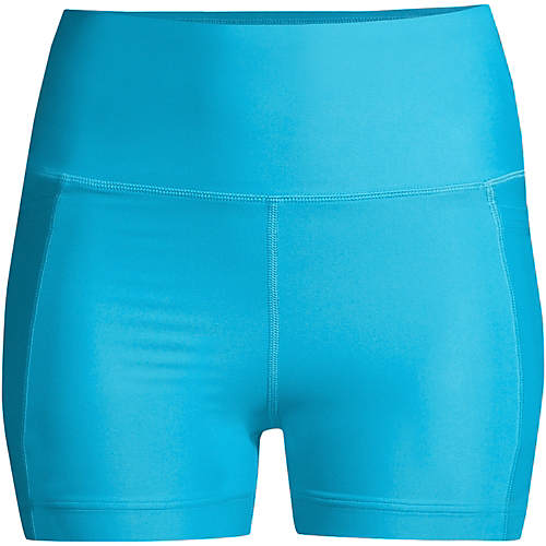 Women's Plus Size Chlorine Resistant High Waisted 6" Bike Swim Shorts with UPF 50 - Secondary