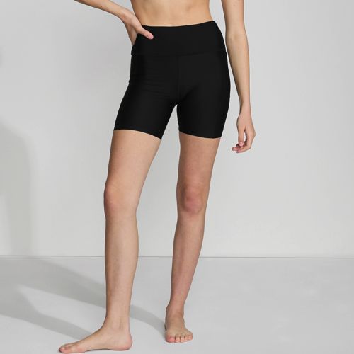 Women's Chlorine Resistant High Waisted 6" Bike Swim Shorts with UPF 50 , Front