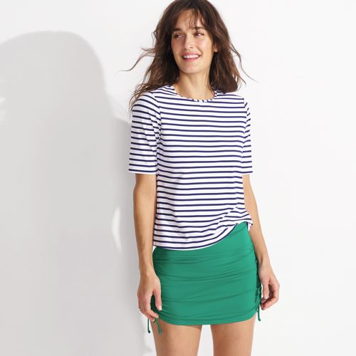 Women's Lands' End Tummy Control UPF 50 Ruched-Side Swim Skirt