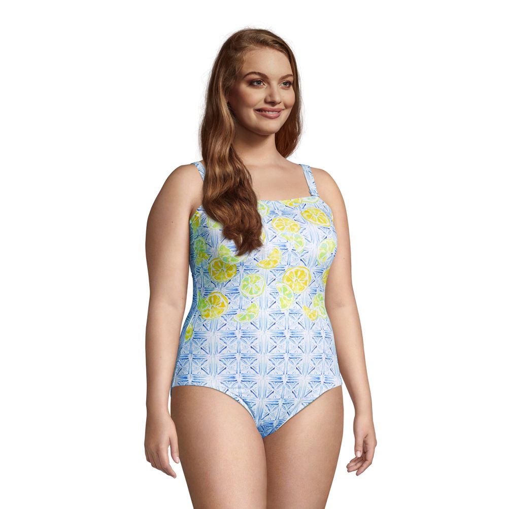 Plus Size Lands' End Mastectomy Tugless Chlorine Resistant One-Piece  Swimsuit, Women's, Size: 18W MAST, Dark Blue