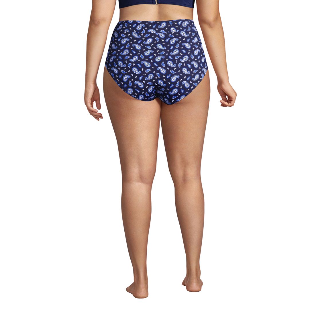 Women's Plus Size Tummy Control High Waisted Bikini Swim Bottoms