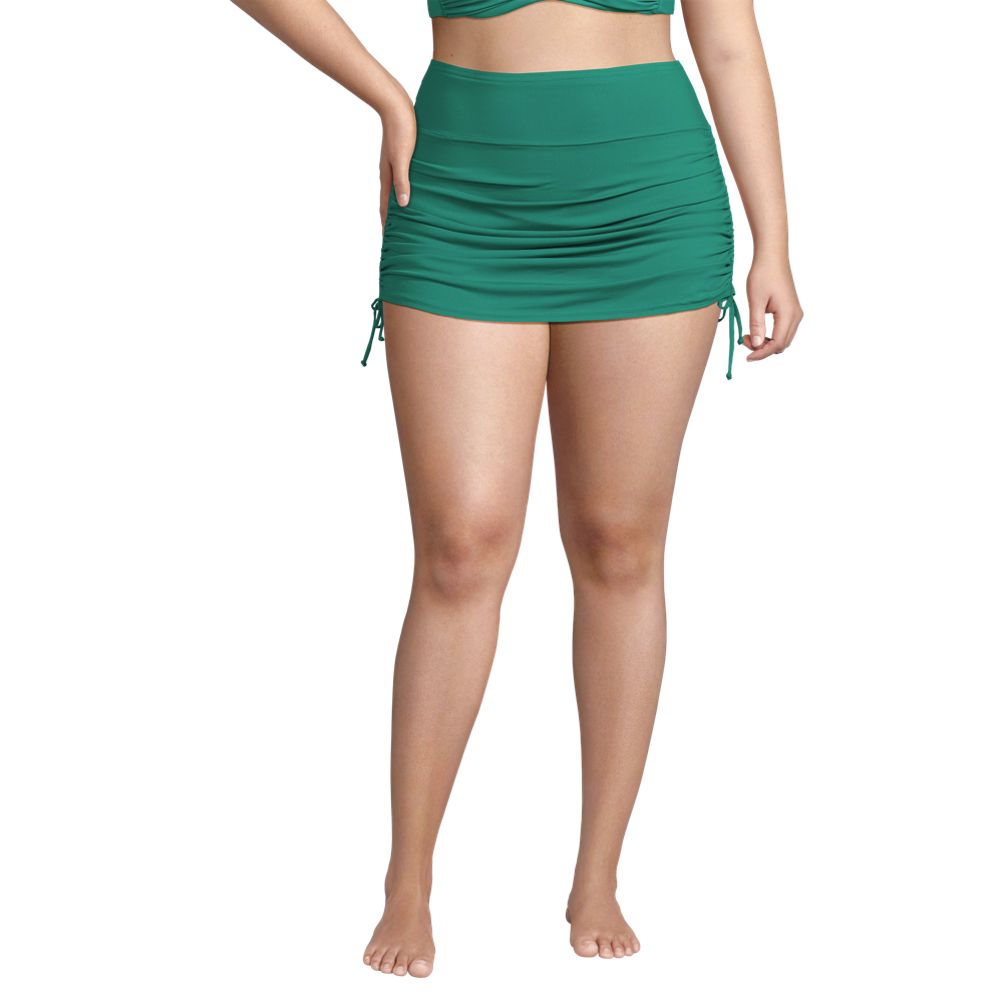 High Waisted Swim Skirt Build-in Brief Tankini Bottoms With Side
