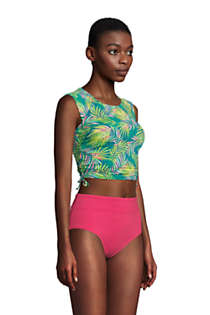 Women's Chlorine Resistant Adjustable Cap Sleeve Bikini Top Swimsuit, alternative image