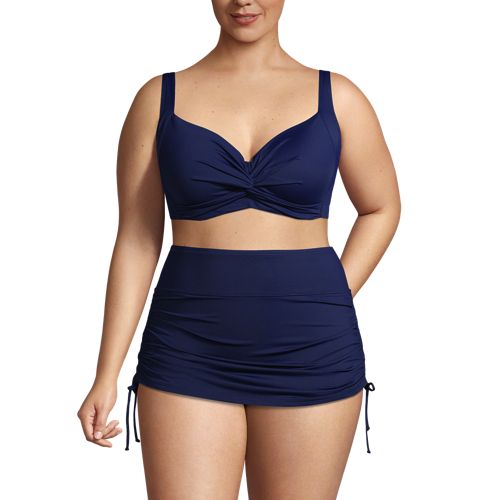 Women's Lands' End Surplice DDD-Cup Tummy Control Tankini Top