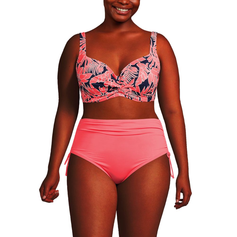 Lands' End Women's Plus Size DDD-Cup Chlorine Resistant Twist Underwire  Bikini Swimsuit Top Adjustable Straps