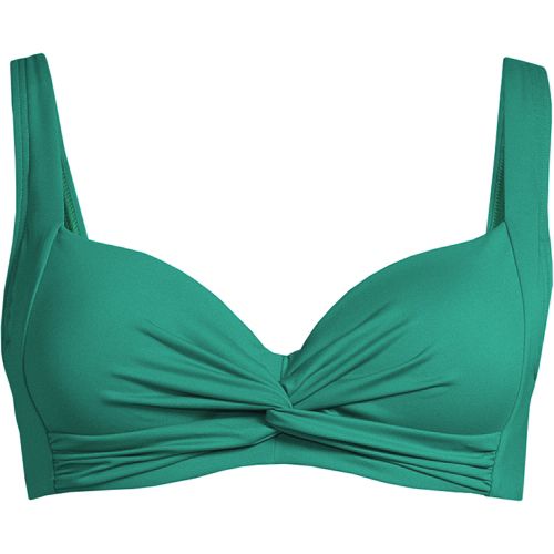 Zip-front Bikini Top - Turquoise - Ladies