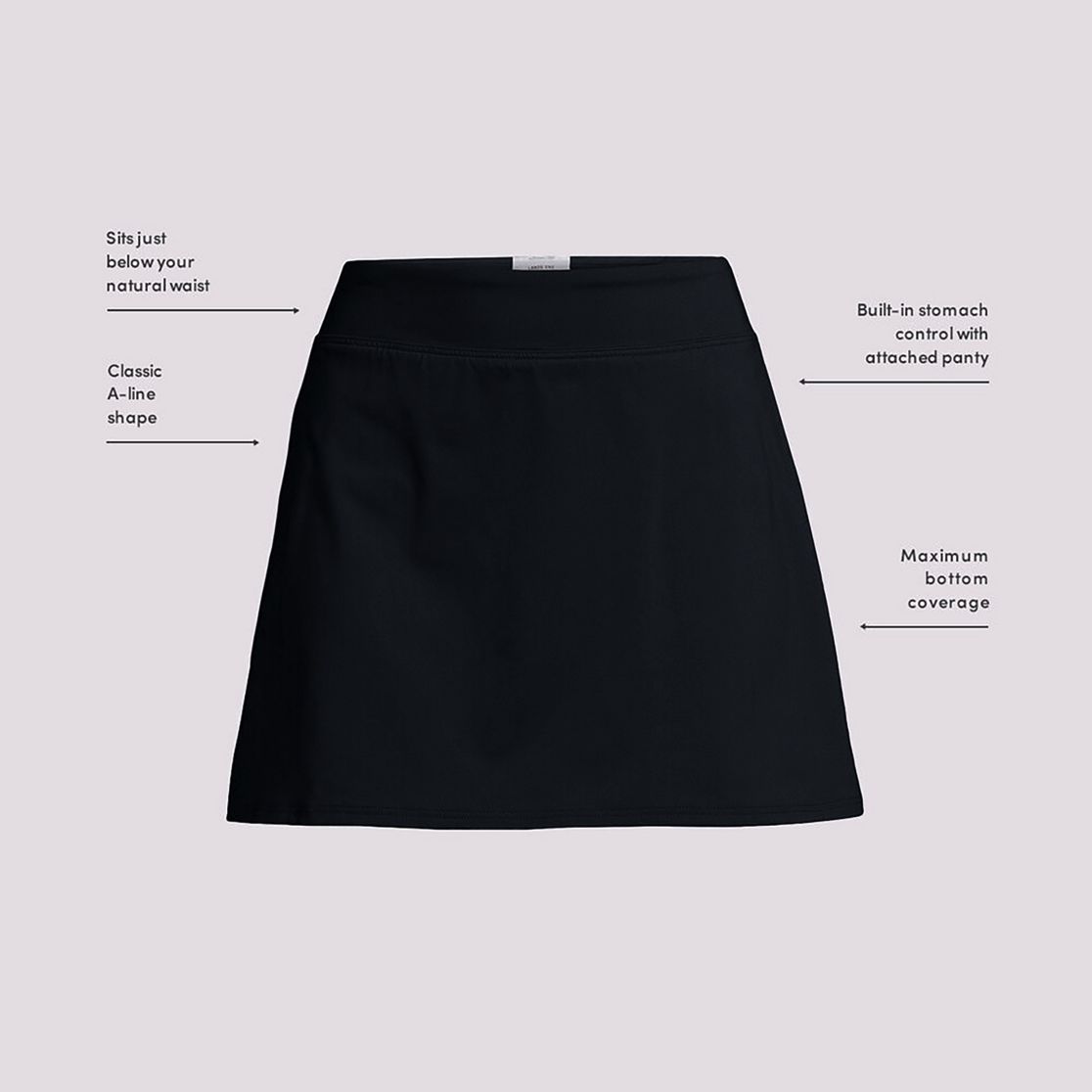 Women's Chlorine Resistant Tummy Control Swim Skirt Swim Bottoms