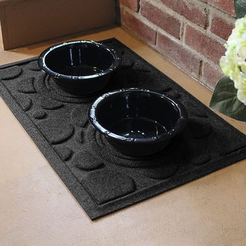 Wave Dog Bowl Pet Feeder Mat - Bluestone