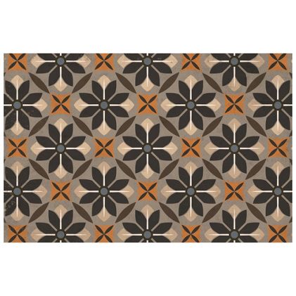 Matterly Skid Resistant Floral Mosaic Floor Mat - primary