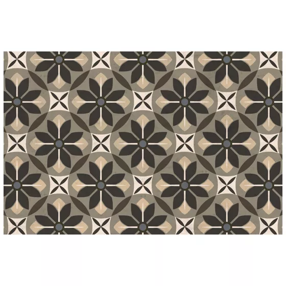 Matterly Skid Resistant Floral Mosaic Floor Mat - primary