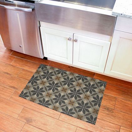 Matterly Skid Resistant Floral Mosaic Floor Mat - image 1