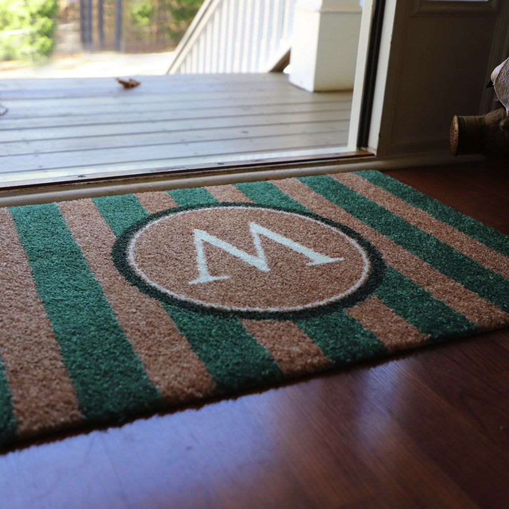 Flagstone Recycled Rubber Indoor Outdoor Monogram Doormat