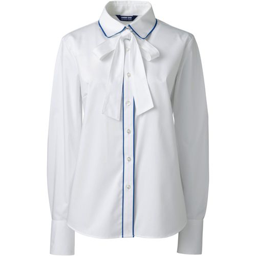 ladies white tie neck blouses