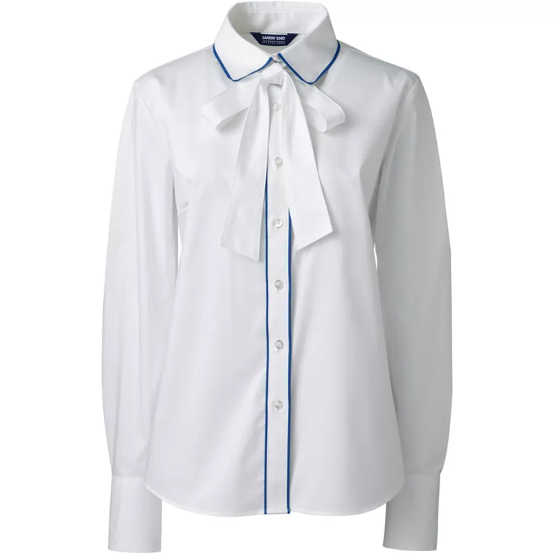 Women's Petite Tie Neck Blouse, Front