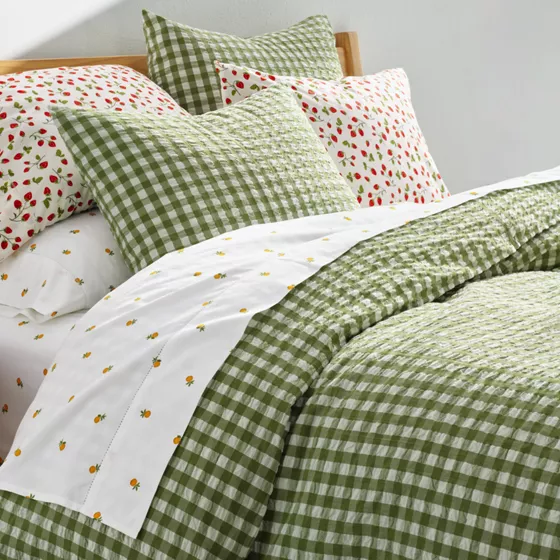 Cotton Seersucker Duvet Bed Cover - primary