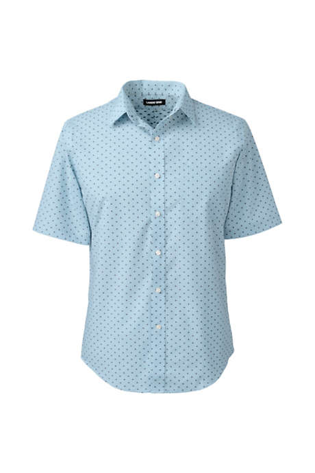 Men's Short Sleeve Tailored Mini Button Down Dobby Broadcloth Shirt