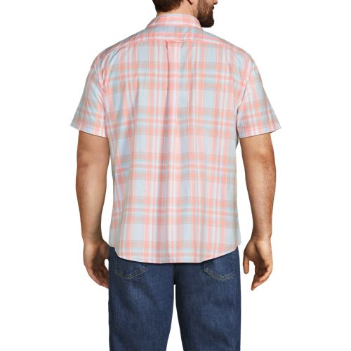 Men's Big and Tall Short Sleeve Essential Lightweight Poplin, Back