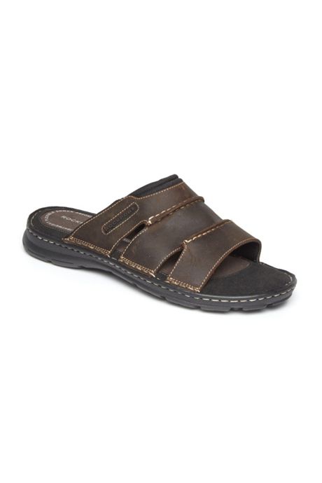 Men S Wide Width Rockport Darwyn Leather Slide Sandals Sandals Shoes Shoes Mens