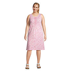 Women's Plus Size Sleeveless Cotton Pintuck Tank Dress | Lands' End