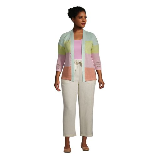 7/8-Leinenhose mit weitem Bein für Damen in Plus-Größe image number 4