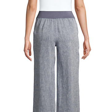 Pantalon Large en Lin Taille Haute, Femme Stature Standard image number 6